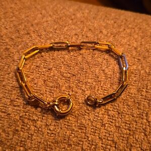 LOLA Jewelry 7" 24k gold over sterling silver paperclip bracelet